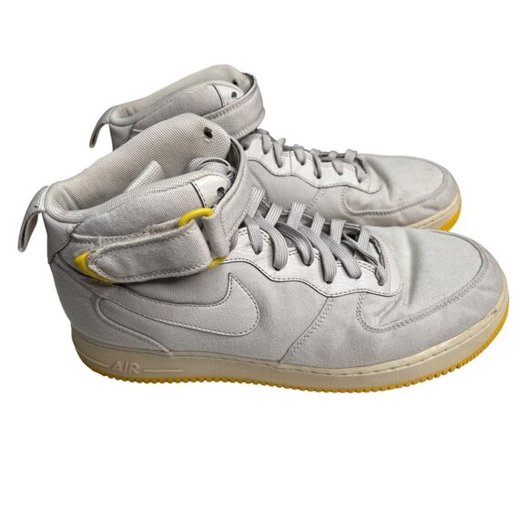 Nike Air Force 1 High-Top Sneakers Light Bone Beige Yellow Sole Mens US 11 C67 - Picture 1 of 11